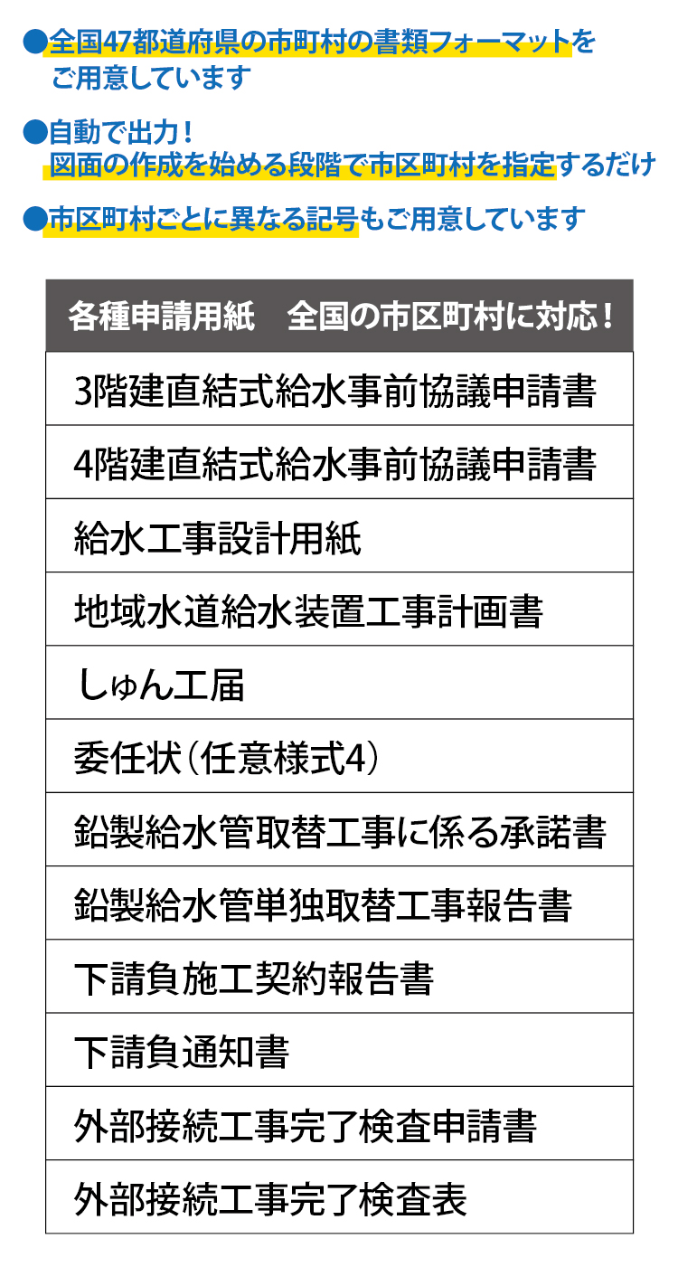 全国47都道府県の市町村の書類フォーマットをご用意しています