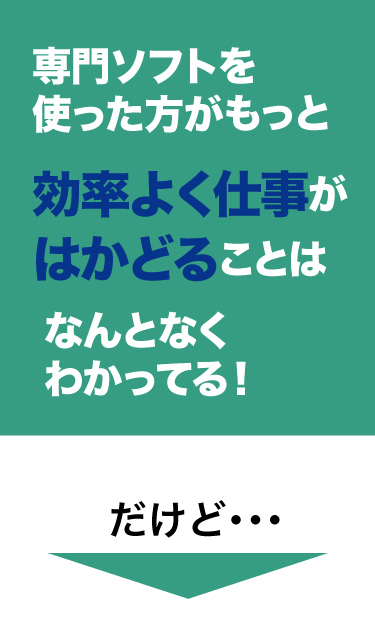 専用ソフトを使った方がもっと効率よく仕事がはかどることはなんとなくわかってる！