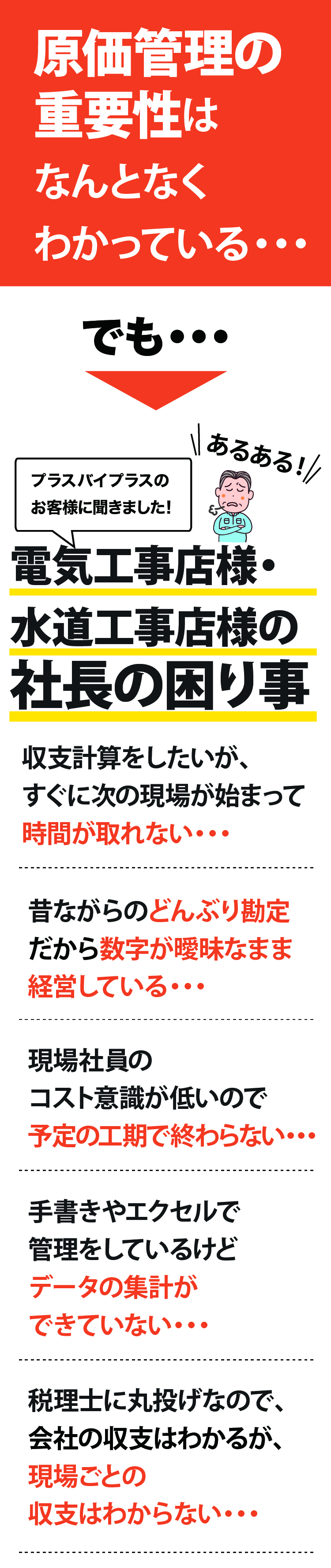 原価管理の重要性がなんとなくわかっている社長の困り事